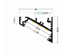 Bikuva.lt LED juostos profilis CORNER27, anoduotas, 2m