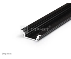 Bikuvalt LED juostos profilis GROOVE14 EF/TY, juodas, 2m