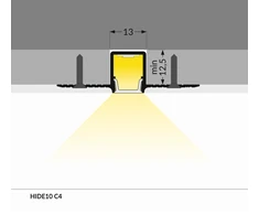 Bikuva.lt LED juostos profilis HIDE10 C4, anoduotas aliuminis, 2m