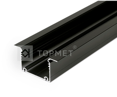 LED juostos profilis PHIL, juodas, 2m