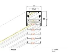 Bikuva.lt LED juostos profilis PHIL53, juodas, 2m