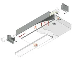 LED juostos profilis PLANE14 SIDE, anoduoto aliuminio sp., 2m