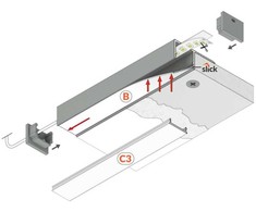 LED juostos profilis PLANE14 SIDE, baltas, 2m