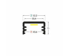 Bikuvalt LED juostos profilis SLIM8 AC2/Z, baltas, 2m