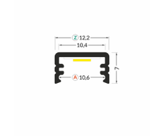 LED juostos profilis SLIM8 AC2/Z, neanoduotas aliuminis, 2m