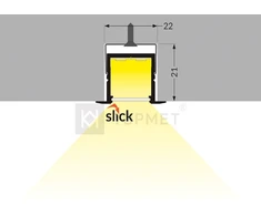 Bikuva.lt LED juostos profilis SMART-IN16 BC3/U4, anoduotas aliuminis, 2m