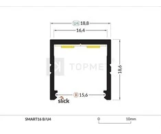 Bikuvalt LED juostos profilis SMART16, baltai dažytas, 3m