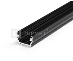 Bikuva.lt LED juostos profilis UNI12, juodai anoduotas, 3m