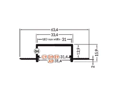 Bikuva.lt LED juostos profilis VARIO30-04 ACDE-9, baltas, 3m