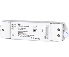 LED juostos valdiklis, 4 kanalų, RGB/RGBW, 4*5A
