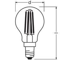 Osram LED lemputė LED TRIJŲ STEP DIM CLASSIC P 40 4 W/2700K E14