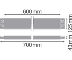 LED linijinio šviestuvo LINEAR INDIVILED 600 sujungimas, baltas