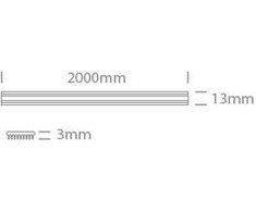 LED pagalbinis profilis šilumos išsklaidymui, 2m, 7900/W, tinka LED juostoms iki 12mm pločio
