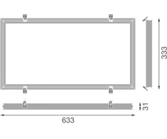 LED panelės įleidžiamo montavimo rėmelis PL ECO, baltas, 60 x 30cm