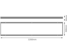 LED panelės LOUVER paviršinio montavimo rinkinys, 120x30cm, juodas
