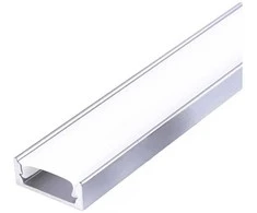 LED paviršinis profilis P01, anoduoto sidabro sp., 2m, su dangteliu ir užbaigimais