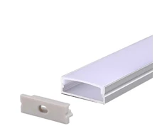 V-tac LED paviršinis profilis su dangteliu ir užbaigimais, sidabro sp., 2m