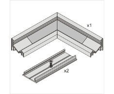 LED profilio juostos CORNER10 kampinis sujungimas L, juodai anoduotas