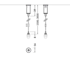 LED profilio pakabinimo elementas 1500mm. Skirta tvirtinimo elementui U, Z ir Y. Komplekte du vienetai.