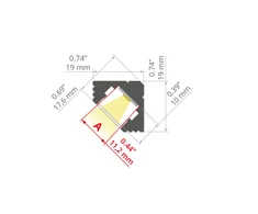 Prescot LED profilis 45-ALU, anoduoto aliuminio, 2m