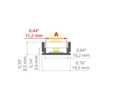 Prescot LED profilis HR-ALU, neanoduoto sidabro sp., 2m