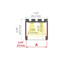Prescot LED profilis LIPOD, anoduoto sidabro sp., 3m