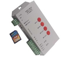 LED skaitmeninės juostos valdiklis, DC5V/7.5-24V, su SD atminties kortele, max 16 programų