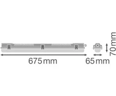 Lubinis šviestuvas Ledvance LED T8 šviestuvas GEN 3, G13, 675 mm