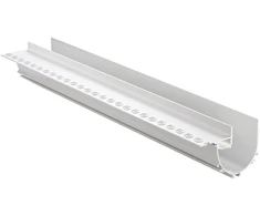 LED užglaistomas profilis su dangteliu ir užbaigimais GASH, baltas, 2m
