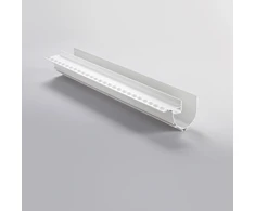 LED užglaistomas profilis su dangteliu ir užbaigimais GASH, baltas, 2m