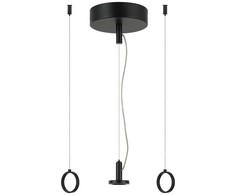 Lubinis laikiklis su integruotu maitinimo šaltiniu PLUG&amp;PLAY moduliniam šviestuvui, matinės juodos sp., 25105-1