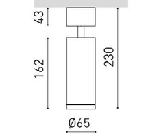 Lubinis šviestuvas 10,3W LED paviršinis šviestuvas FIT 65, baltas, 3000K, 36º