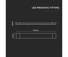 Lubinis šviestuvas V-tac 10W LED linijinis šviestuvas, 30cm, baltas, 4000K, CREE LED chip