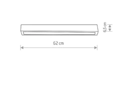 Lubinis šviestuvas Nowodvorski 11W LED linijinis paviršinis šviestuvas STRAIGHT CEILING, T8, juodu korpusu, 3000K