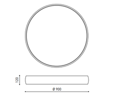 Lubinis šviestuvas 132W paviršinis šviestuvas DRUM, 90cm skersmens, 3000K, baltas, dimeriuojamas