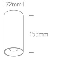 Lubinis šviestuvas 15W LED cilindro formos šviestuvas, juodas, 3000K, 12115D/B/W