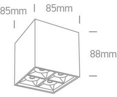 Lubinis šviestuvas 15W LED paviršinis šviestuvas, baltas, 3000K, 12406B/W/W