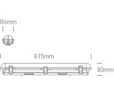 15W LED T8 šviestuvas, pilkas, 4000K, 38118M/C