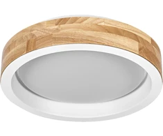 Lubinis šviestuvas 16W LED paviršinis šviestuvas ORBIS MARIANO, baltos/medienos sp., 3000K