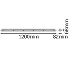 Ledvance 18W LED linijinis šviestuvas DAMP PROOF SENSOR, pilkas, 4000K, 120cm, su judesio davikliu