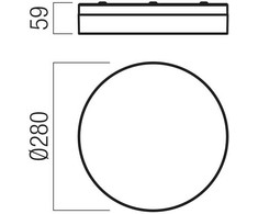 18W LED paviršinis šviestuvas FRISBI, matinės juodos sp., 3000/4000K, IP44, 01-3736