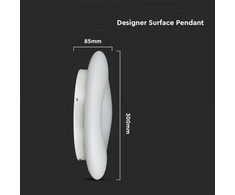 Lubinis šviestuvas V-tac 20W LED paviršinis šviestuvas, baltas, dimeriuojamas