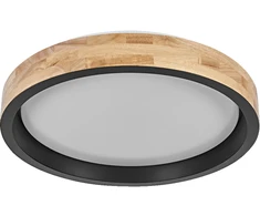 Lubinis šviestuvas 24W LED paviršinis šviestuvas ORBIS MARIANO, juodos/medienos sp., 3000K
