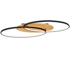 Lubinis šviestuvas Italux 24W LED paviršinis šviestuvas PORASO, juodas, 3000K