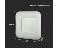 Lubinis šviestuvas V-tac 25W LED paviršinis šviestuvas, baltas, dimeriuojamas