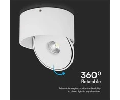 Lubinis šviestuvas V-tac 28W LED paviršinis šviestuvas, baltas, 3000-6400K