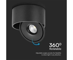 Lubinis šviestuvas V-tac 28W LED paviršinis šviestuvas, juodas, 3000-6400K