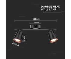 Lubinis šviestuvas V-tac 2x5W LED paviršinis šviestuvas, juodas, 3000K