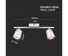 Lubinis šviestuvas V-tac 2x5W LED paviršinis šviestuvas, baltas, 4000K