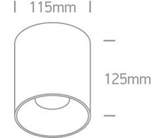 Lubinis šviestuvas 30W LED cilindro formos šviestuvas, juodas, 3000K, 12130Z/B/W
